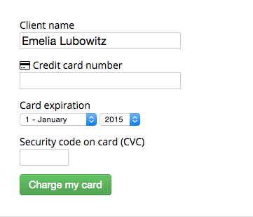 On-site credit card payment.