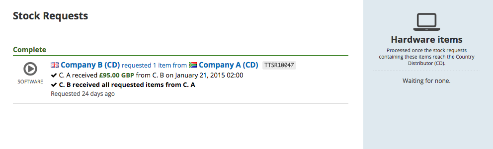 Excerpt from a stock management screen.