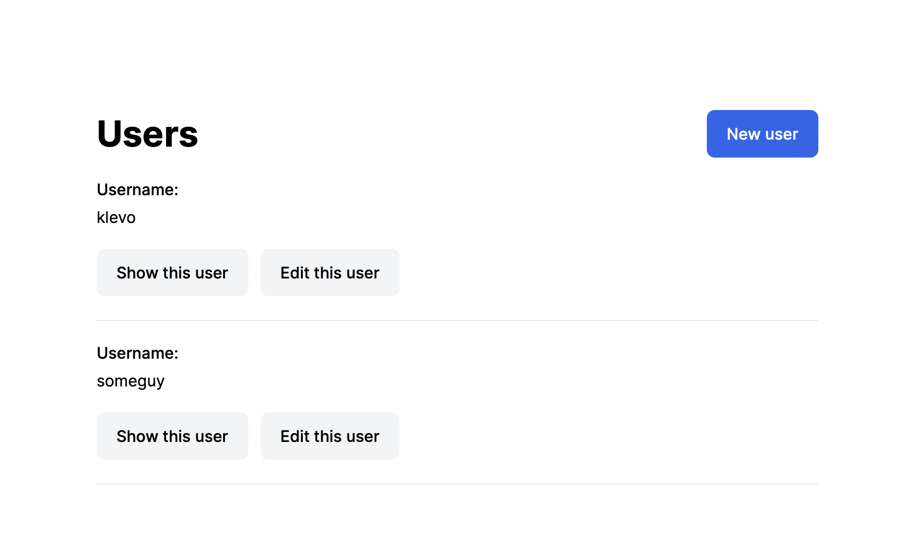 Index of a freshly generated model.