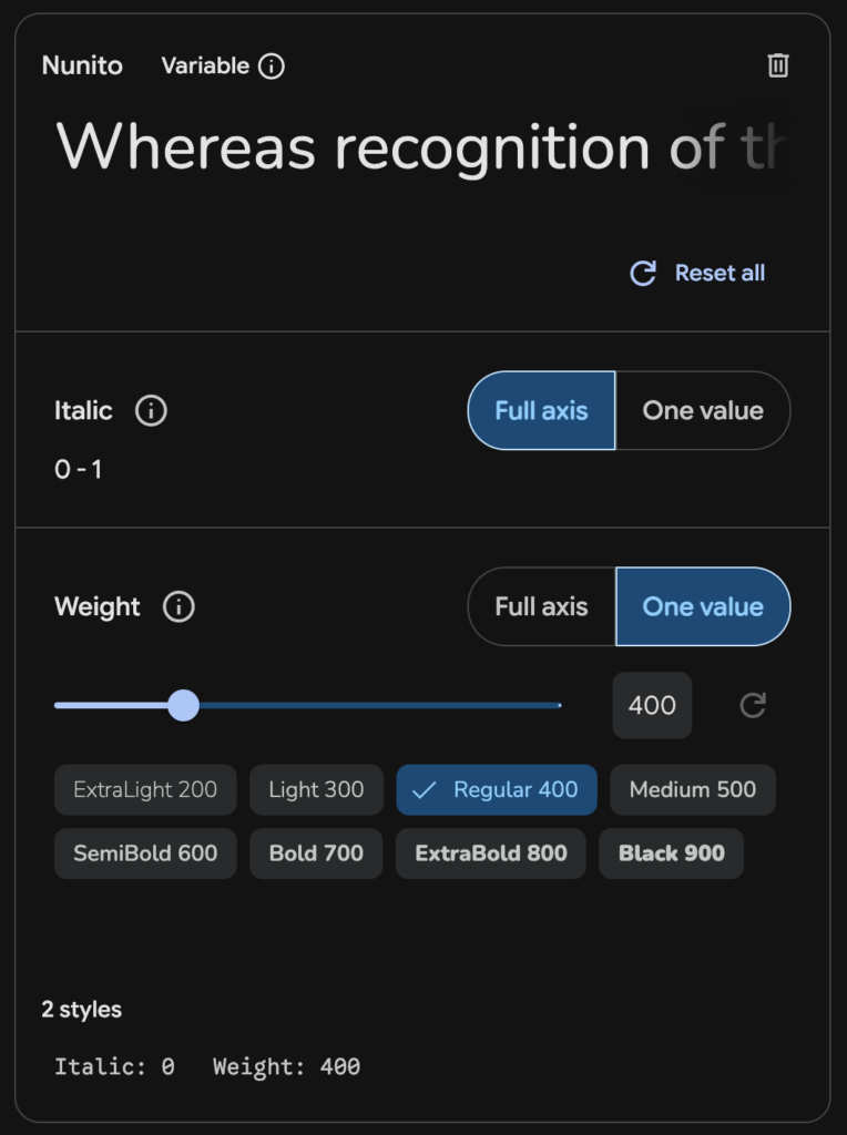 Embed configured for single font weight.