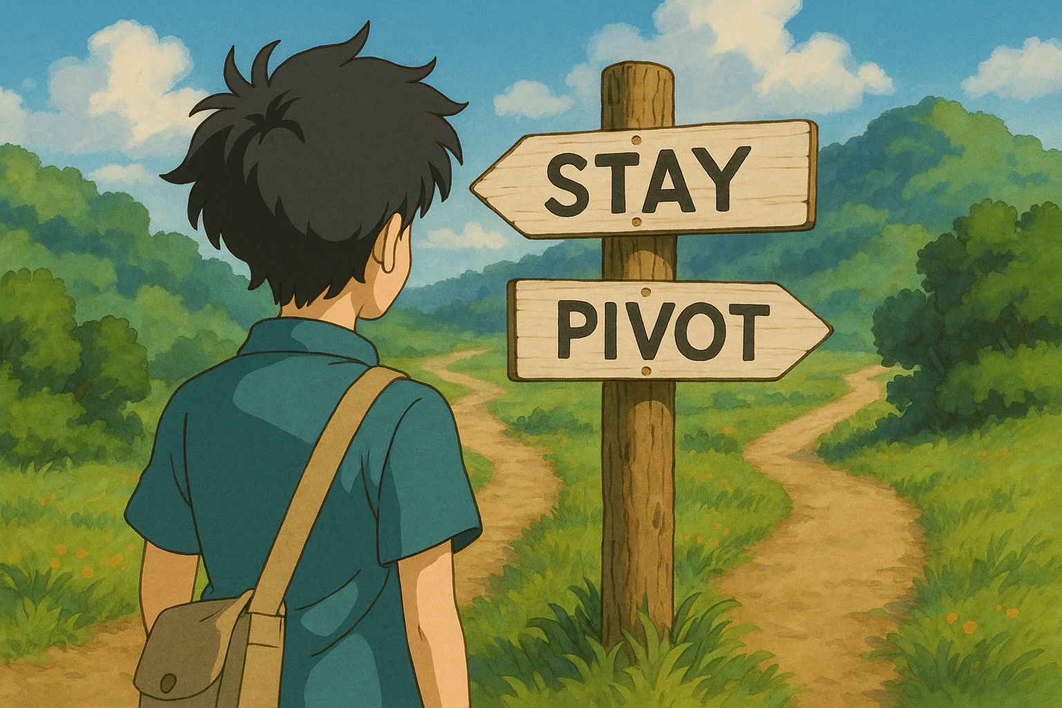 Stay or pivot signpost