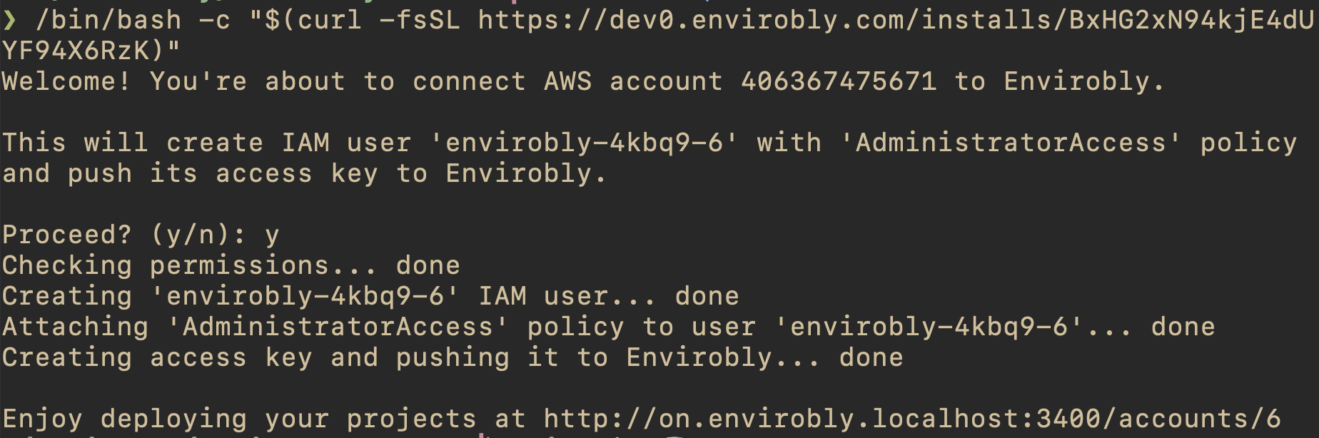 CLI-based account handshake