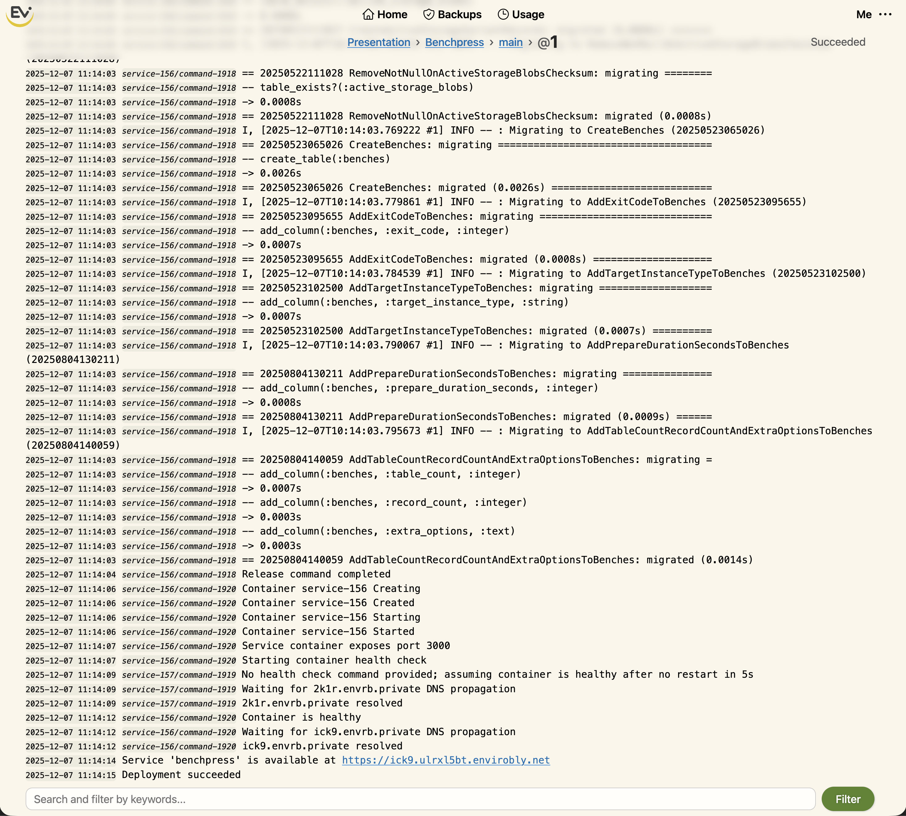 Deployment completed successfully
